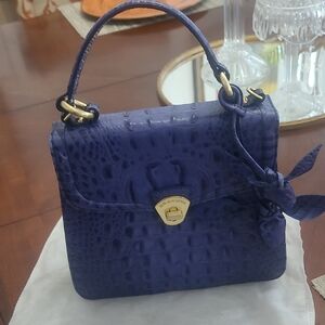 Brahmin Purple Embossed Mini Bag